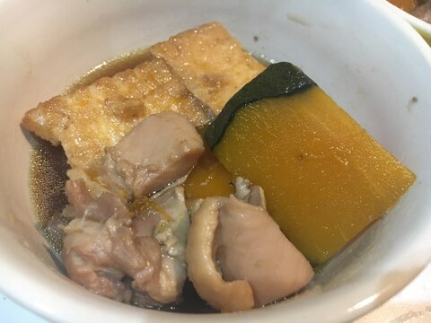 鳥・かぼちゃ・厚揚げの煮物。